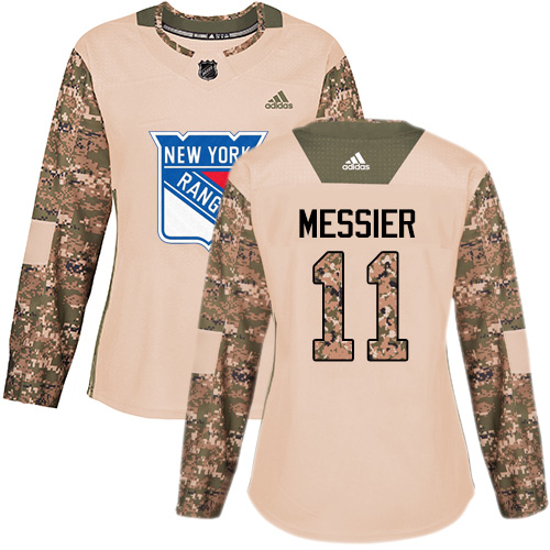 Adidas Rangers #11 Mark Messier Camo Authentic Veterans Day Women's Stitched NHL Jersey